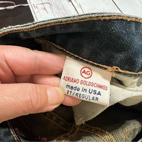 AG ADRIANO GOLDSCHMIED boot cut jeans dirty wash denim size 27 Y2K Vintage EUC - Picture 2 of 14